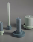 sage + olive | escc medium pillar candle | soy - blend unscented candles - porter green | style + sustainability