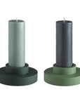 sage + olive | escc medium pillar candle | soy - blend unscented candles - porter green | style + sustainability