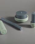 sage + olive | escc small pillar candle | soy - blend unscented candles - porter green | style + sustainability
