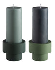sage + olive | escc small pillar candle | soy - blend unscented candles - porter green | style + sustainability