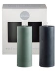 sage + olive | escc small pillar candle | soy - blend unscented candles - porter green | style + sustainability