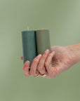 sage + olive | escc small pillar candle | soy - blend unscented candles - porter green | style + sustainability