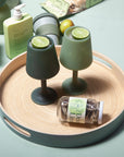 sage + olive | privv | vegan leather waterproof picnic rug - porter green | style + sustainability