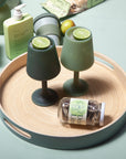 sage + olive | privv | vegan leather waterproof picnic rug - porter green | style + sustainability