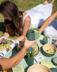 sage + olive | swepp | silicone unbreakable wine glasses - porter green | style + sustainability