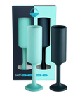 mist + ink | seff | silicone unbreakable champagne flute - porter green | style + sustainability