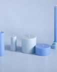 sky + kingfisher | escc large pillar candle | soy - blend unscented candles - porter green | style + sustainability