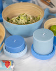 sky + kingfisher | escc large pillar candle | soy - blend unscented candles - porter green | style + sustainability