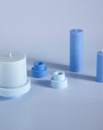 sky + kingfisher | escc large pillar candle | soy - blend unscented candles - porter green | style + sustainability