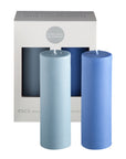 sky + kingfisher | escc medium pillar candle | soy - blend unscented candles - porter green | style + sustainability