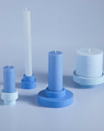 sky + kingfisher | escc medium pillar candle | soy - blend unscented candles - porter green | style + sustainability
