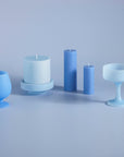 sky + kingfisher | escc medium pillar candle | soy - blend unscented candles - porter green | style + sustainability