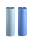 sky + kingfisher | escc medium pillar candle | soy - blend unscented candles - porter green | style + sustainability