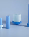 sky + kingfisher | escc small pillar candle | soy - blend unscented candles - porter green | style + sustainability