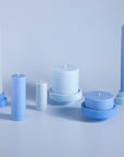 sky + kingfisher | escc small pillar candle | soy - blend unscented candles - porter green | style + sustainability