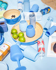 sky + kingfisher | privv | vegan leather waterproof picnic rug - porter green | style + sustainability