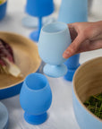 sky + kingfisher | stemm | silicone unbreakable wine glasses - porter green | style + sustainability