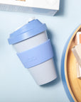 sky + kingfisher | urbb | biodegradable bamboo coffee cup - porter green | style + sustainability