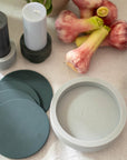 smoke + storm | ciss | unbreakable silicone coasters - porter green | style + sustainability