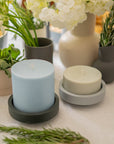 smoke + storm | escc large pillar candle | soy - blend unscented candles - porter green | style + sustainability