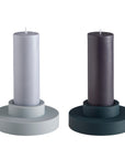 smoke + storm | escc medium pillar candle | soy - blend unscented candles - porter green | style + sustainability