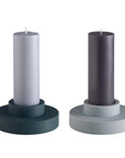 smoke + storm | escc medium pillar candle | soy - blend unscented candles - porter green | style + sustainability