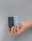 smoke + storm | escc small pillar candle | soy - blend unscented candles - porter green | style + sustainability