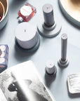 smoke + storm | escc small pillar candle | soy - blend unscented candles - porter green | style + sustainability
