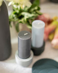smoke + storm | escc small pillar candle | soy - blend unscented candles - porter green | style + sustainability