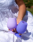 tanzanite + amethyst | stemm | silicone unbreakable wine glasses - porter green | style + sustainability