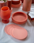 terra + peach | ciss | unbreakable silicone coasters - porter green | style + sustainability