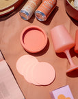 terra + peach | ciss | unbreakable silicone coasters - porter green | style + sustainability