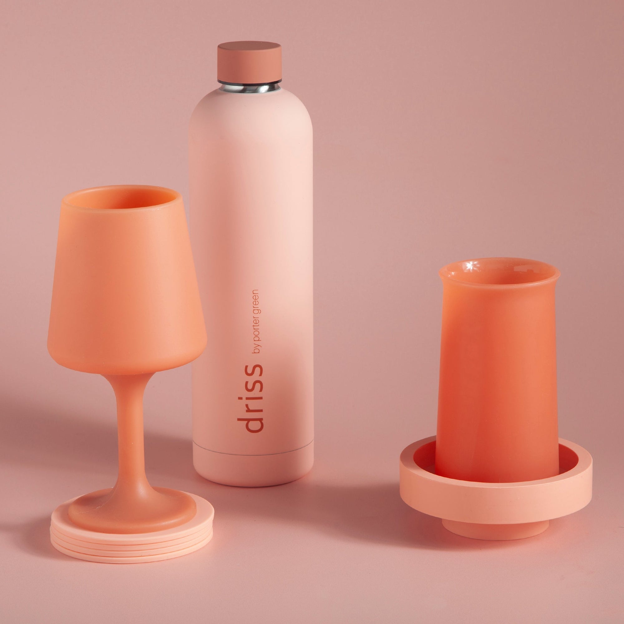 terra + peach | ciss | unbreakable silicone coasters - porter green | style + sustainability