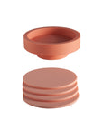terra + peach | ciss | unbreakable silicone coasters - porter green | style + sustainability