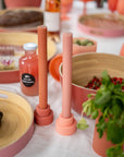 terra + peach | escc dinner candle | soy - blend unscented candles - porter green | style + sustainability