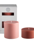 terra + peach | escc large pillar candle | soy - blend unscented candles - porter green | style + sustainability