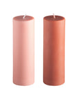 terra + peach | escc medium pillar candle | soy - blend unscented candles - porter green | style + sustainability