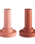 terra + peach | escc medium pillar candle | soy - blend unscented candles - porter green | style + sustainability