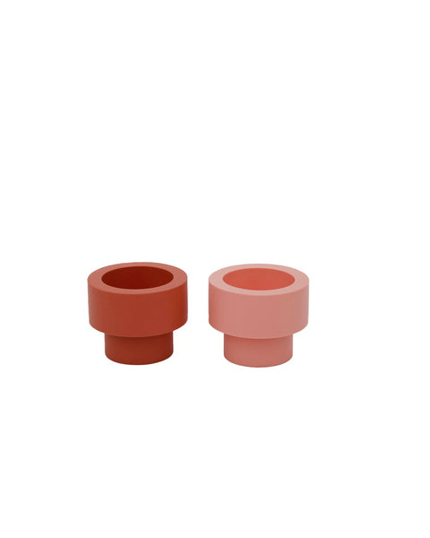 Terra + Peach | Flipp Sml | Silicone Unbreakable Candle Holder Set - porter green | style + sustainability