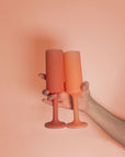 terra + peach | seff | silicone unbreakable champagne flute - porter green | style + sustainability