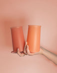 terra + peach | stegg | silicone unbreakable highball glasses - porter green | style + sustainability