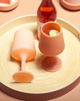 terra + peach | swepp | silicone unbreakable wine glasses - porter green | style + sustainability