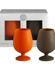 tobacco + tumeric | stemm | silicone unbreakable wine glasses - porter green | style + sustainability