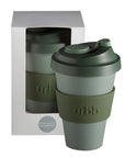 sage + olive | urbb | biodegradable bamboo coffee cup | porter green, biodegradable coffee cups. bamboo coffee cup, reusable coffee cup australia, 12oz coffee cup, leak proof coffee cup