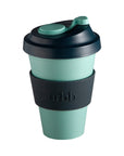 mist + ink | urbb | biodegradable bamboo coffee cup | porter green, biodegradable coffee cups. bamboo coffee cup, reusable coffee cup australia, 12oz coffee cup, leak proof coffee cup