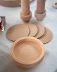 wheat + oat | ciss | unbreakable silicone coasters - porter green | style + sustainability