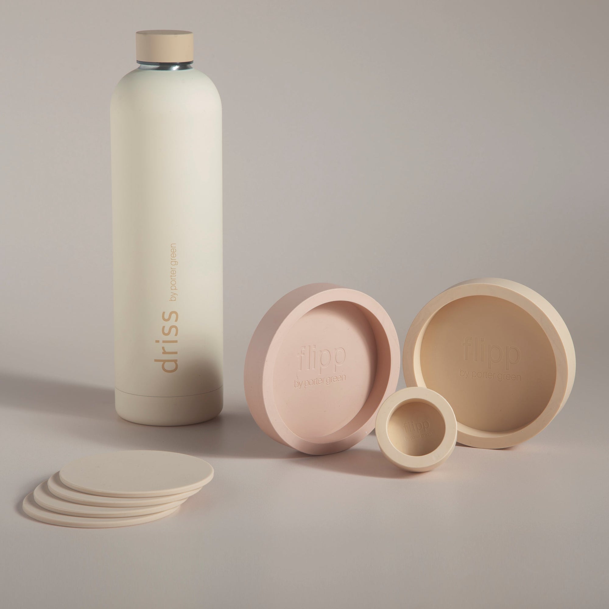 wheat + oat | ciss | unbreakable silicone coasters - porter green | style + sustainability