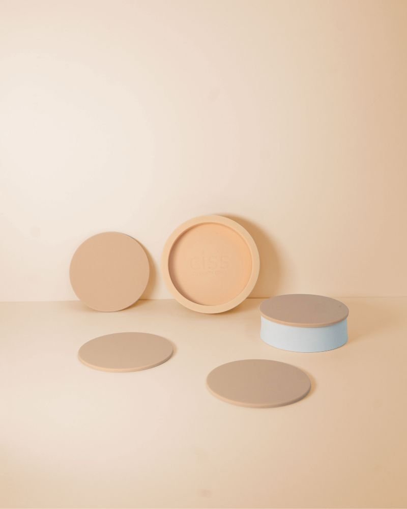 wheat + oat | ciss | unbreakable silicone coasters - porter green | style + sustainability