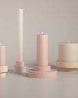 wheat + oat | escc medium pillar candle | soy - blend unscented candles - porter green | style + sustainability