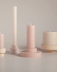 wheat + oat | escc medium pillar candle | soy - blend unscented candles - porter green | style + sustainability